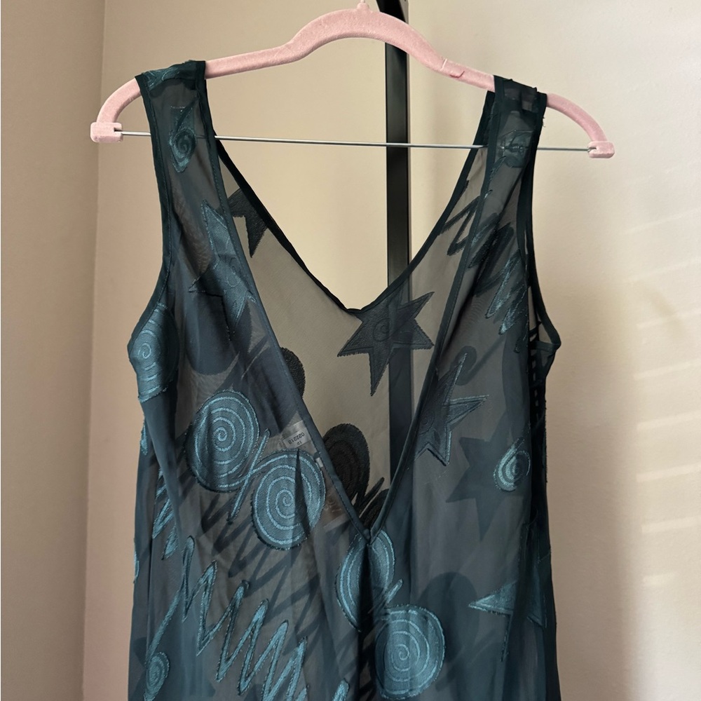 Vintage Victoria’s Secret gold label Sheer green Sleeveless slip Dress - Picture 5 of 9